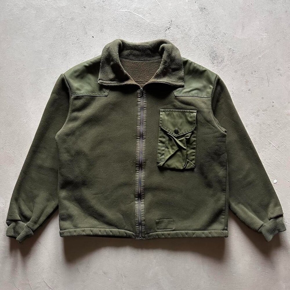 vintage military army fleece jacket